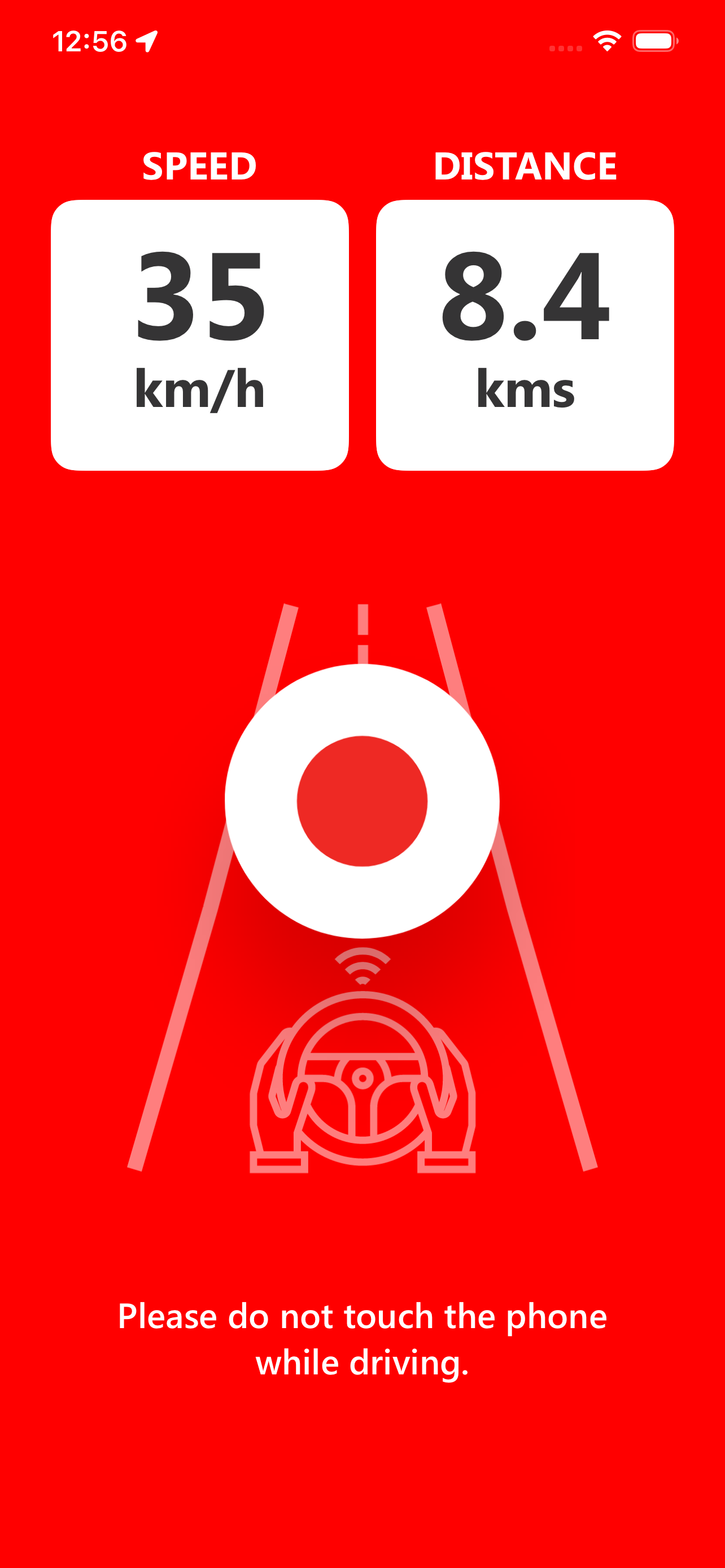 Journey tracking with speed and distance