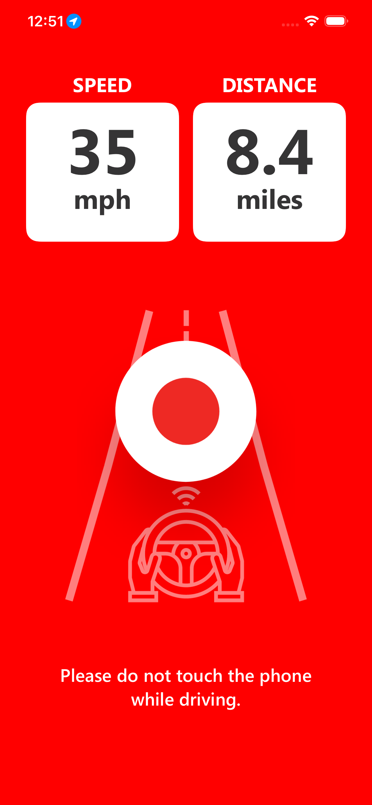 Journey tracking with speed and distance